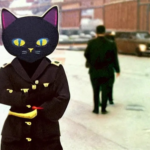 Image similar to anthropomorphic cat kgb agent