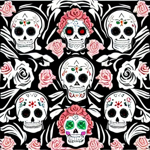 Prompt: day of the dead style skeloton graphic