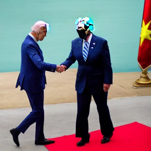 Prompt: Joe Biden shaking Maduro's Hand
