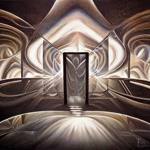 Image similar to the infinite hotel, Mind-Blowing Illusion Painting by Tomek Sętowski