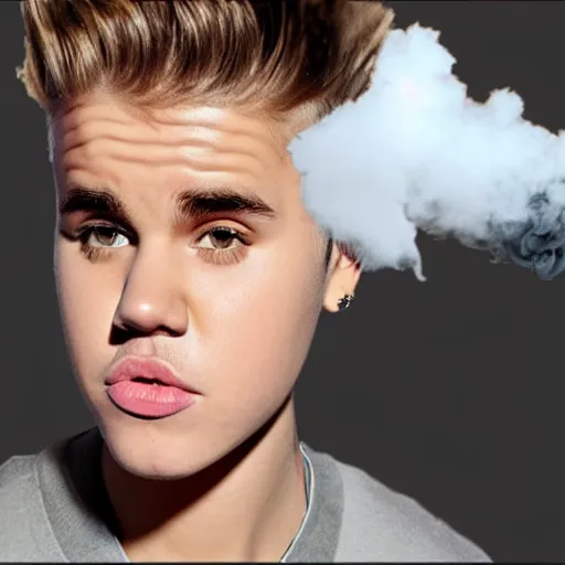 Prompt: justin bieber made out of smoke