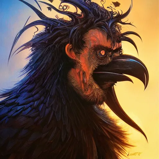 Image similar to jim carrey controlling evil ravens, demonic, evil, satanic, intricate, highly detailed, digital painting, artstation, concept art, smooth, sharp focus, illustration, unreal engine 5, 8 k, art by artgerm and greg rutkowski and alphonse mucha