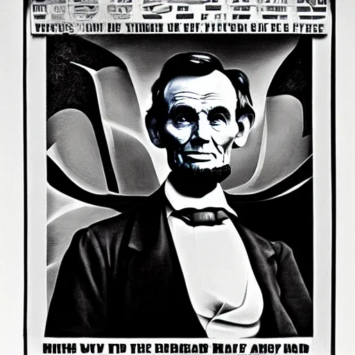 Prompt: Abraham Lincoln as a member of NWA, promotional poster