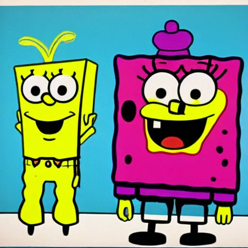 Image similar to spongebob squarepants pop art by andy warhol, detailed, pop art, 1 9 5 0 s