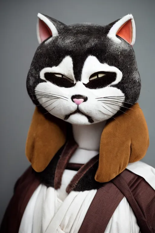 Prompt: anthropomorphic edo period japanese cat, fursuit, cosplay, trending on instagram, photography, sigma 8 5 mm f / 1. 4, studio lighting