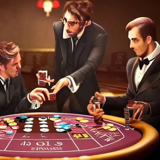 Image similar to cybord cat mafia playing poker in a casino, 4k