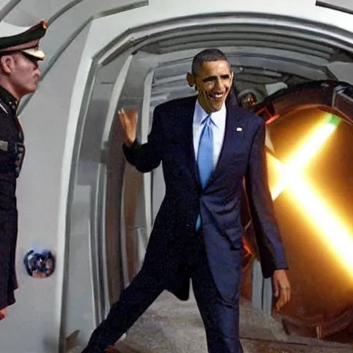 Image similar to barrack obama going through an active stargate in atlantis