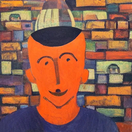 Prompt: man with orange as head