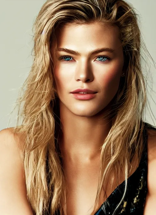 Image similar to portrait of beautiful female chris hemsworth by mario testino, headshot, detailed, award winning, sony a 7 r