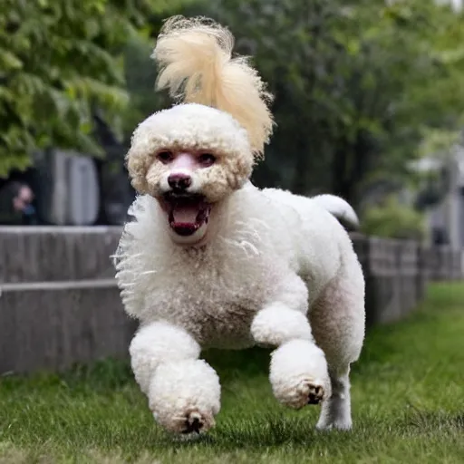 Image similar to French Poodle running towards zombies