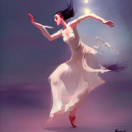 Image similar to a illustration of a beautiful woman dancing by bayard wu