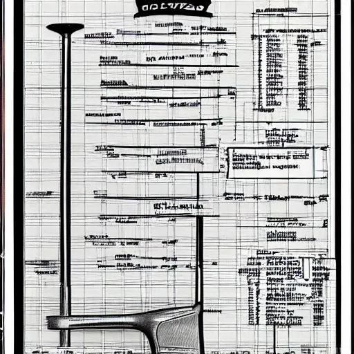 Image similar to a very detailed schematic blueprint of a golf club