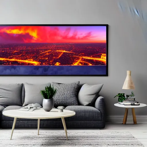 Prompt: Giant hippo over a city in flames, highly detailed painting, 4k, soft light