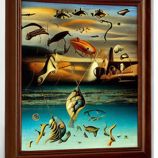 Image similar to overfishing by salvador dali