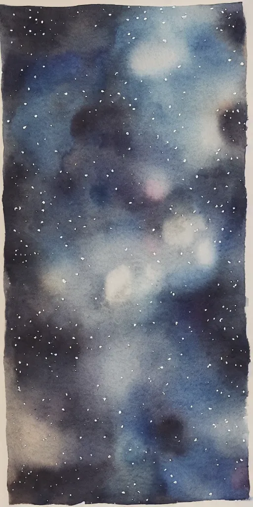 Prompt: traditional oriental water colour of space, liminal, lonely, highly detailed, black ink