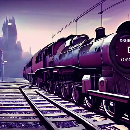 Prompt: :: Train to Hogwarts :: cyberpunk style :: Makoto Shinkai cyberpunk style :: Cinematography by Zack Snyder ::8k resolution :: cinematic shot.