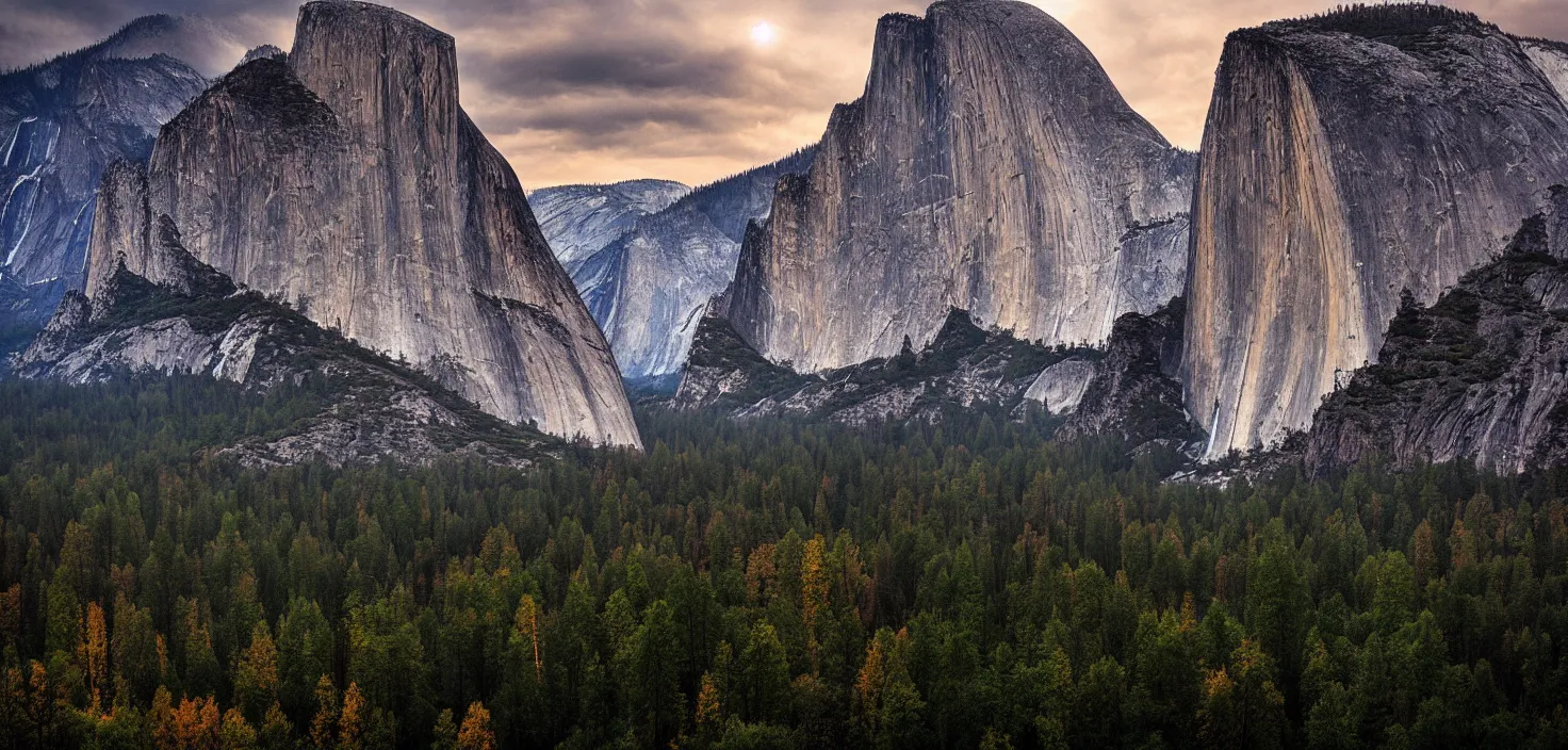 Image similar to amazing landscape photo of yosemite by john muir, award winning, beautiful dramatic lighting