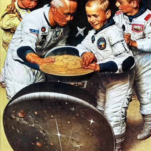 Image similar to moon landing by norman rockwell