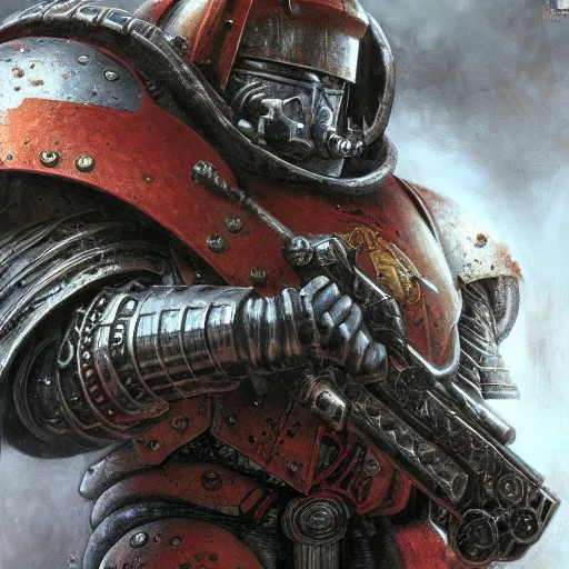 Image similar to Guts from Berserk as a space marine Primarch, warhammer 40k, closeup character portrait art by Donato Giancola, Craig Mullins, digital art, trending on artstation