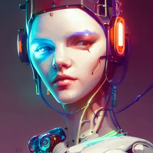 Prompt: a portrait of a beautiful cybernetic punk chick, cyberpunk concept art by pete mohrbacher and wlop and artgerm and josan gonzales, digital art, highly detailed, intricate, sci-fi, sharp focus, Trending on Artstation HQ, deviantart, unreal engine 5, 4K UHD image