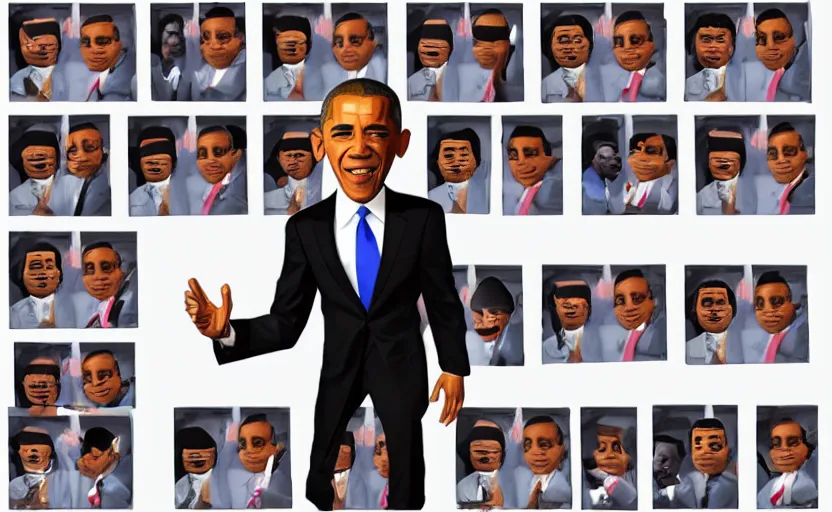 Prompt: obama in the style of roblox