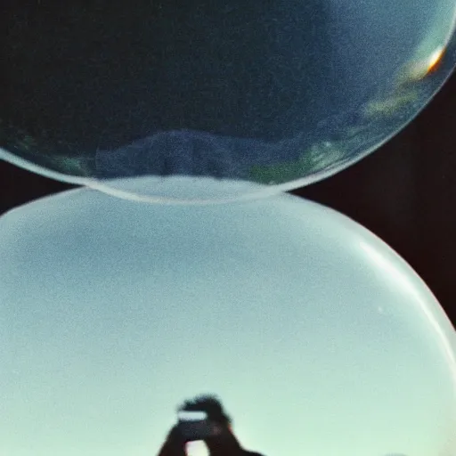 Image similar to movie still of a man inside a bubble, artsy film, beautiful composition, 3 5 mm film