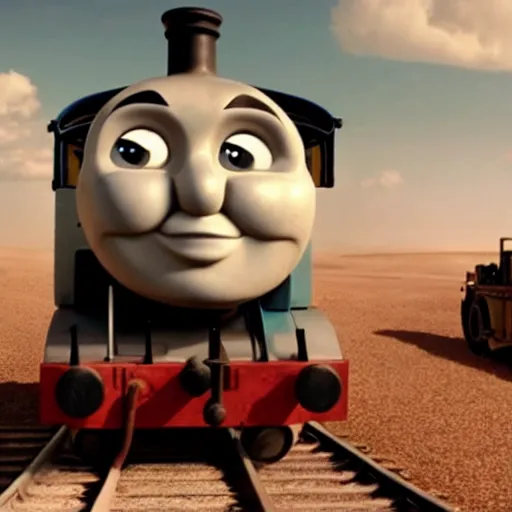 Image similar to still frame of Thomas the Tank Engine in MAD MAX: FURY ROAD (2015)