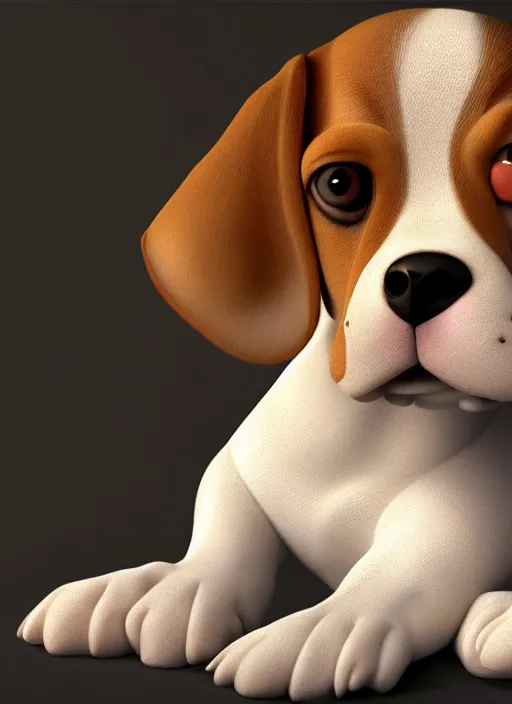 Image similar to beagle puppy, paul kidby, octane render, highly detailed, rim light, art, cinematic lighting, very coherent, hyper realism, high detail, 8 k