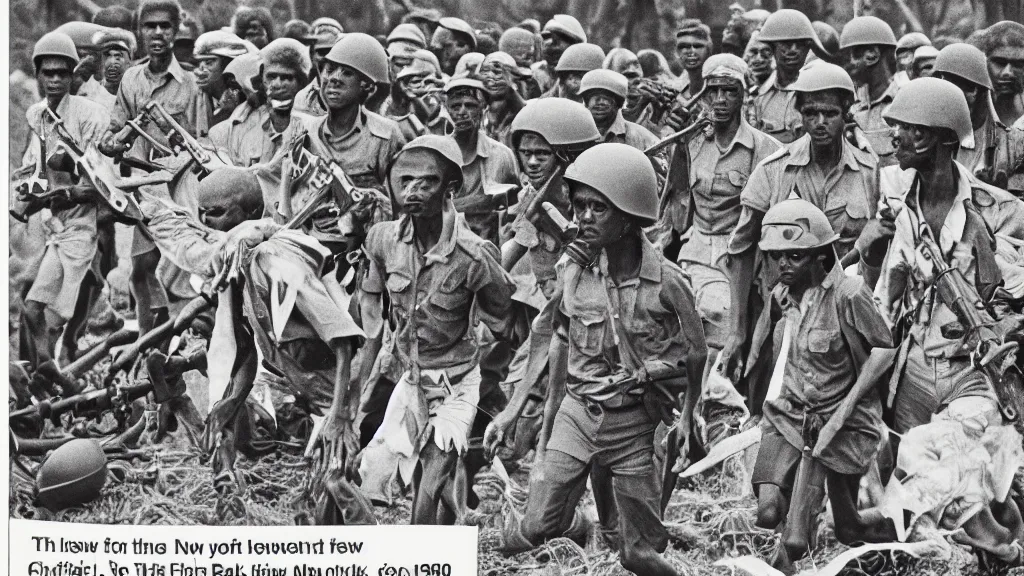 Image similar to 1 9 8 0 ethiopian civil war, in the cover of new york times, 8 k