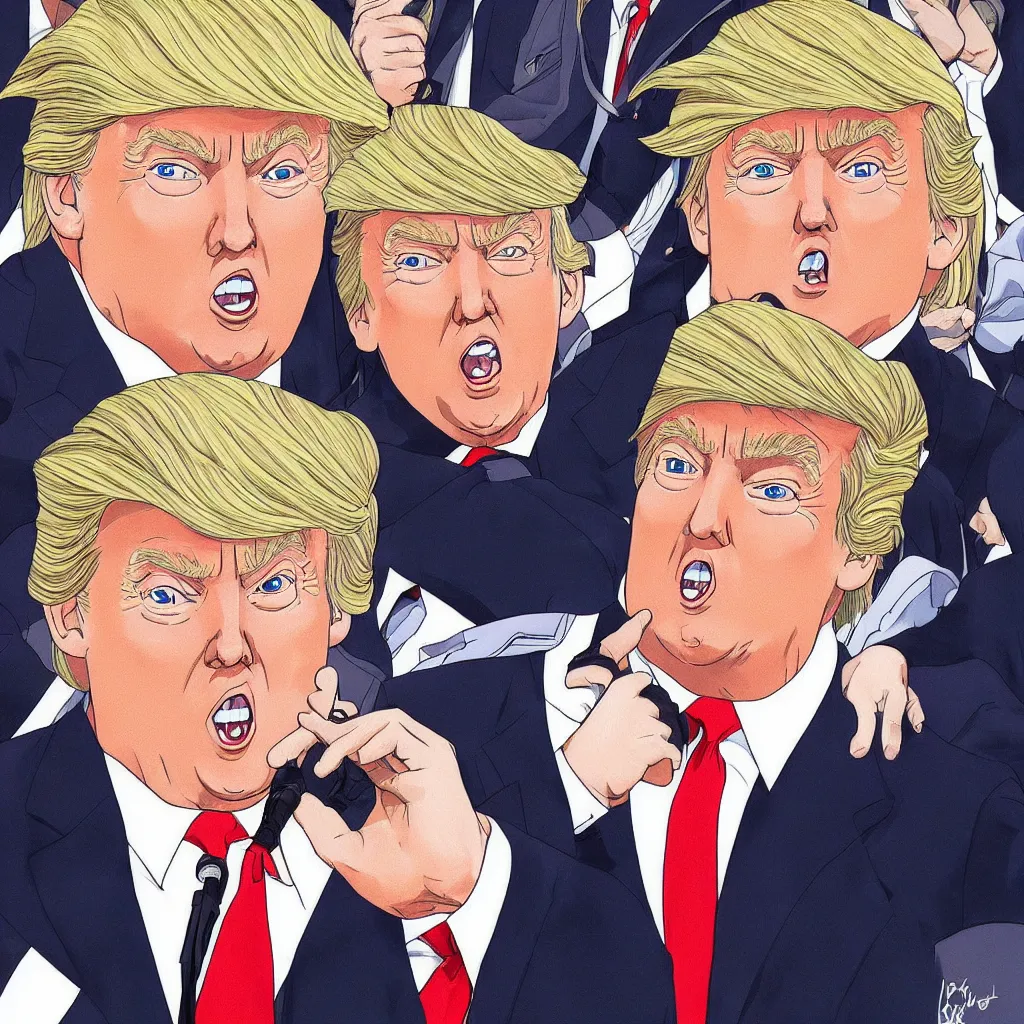 Image similar to donald trump anime portrait