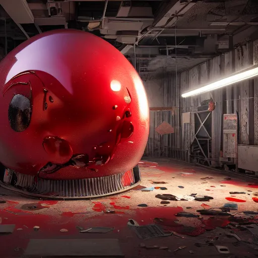 Image similar to a giant mickey mouse head, factory floor, dissected by network executives, octane render, cgstation, 3 d render, very detailed, mindblowing, blood and guts, gritty, cyberpunk, red and cinematic lighting, hyper realism