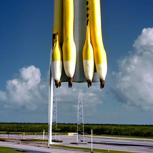 Image similar to a banana rocket on launch padat nasa's kennedy space center ( ksc ) in florida