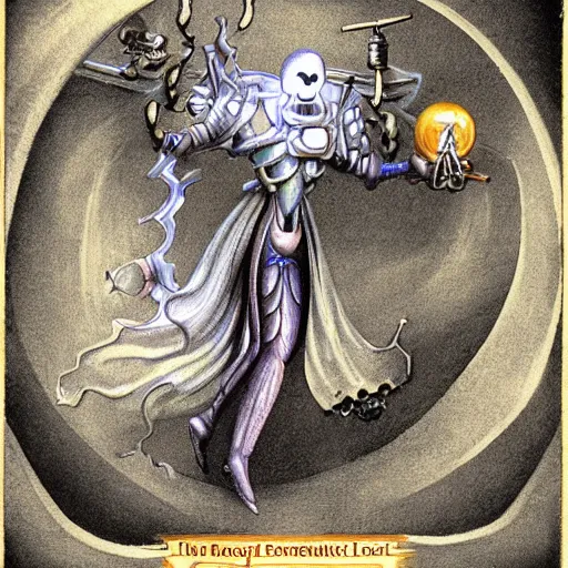 Prompt: a mechanical ethereal ghost