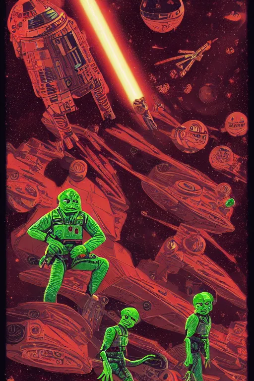 Image similar to pulp reptilian star wars with astronout in red planet, higly detailed