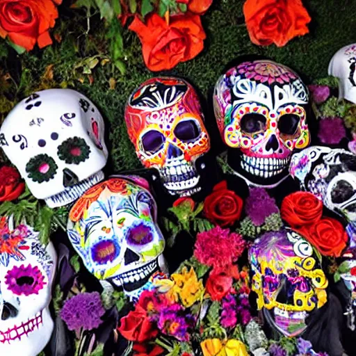 Prompt: day of the dead party