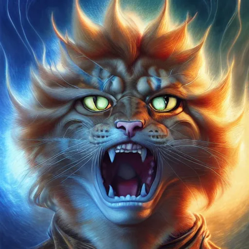 Prompt: realistic thunder cats, cosmic horror painting, elegant intricate digital painting artstation concept art by mark brooks and brad kunkle extreme detail 4 k