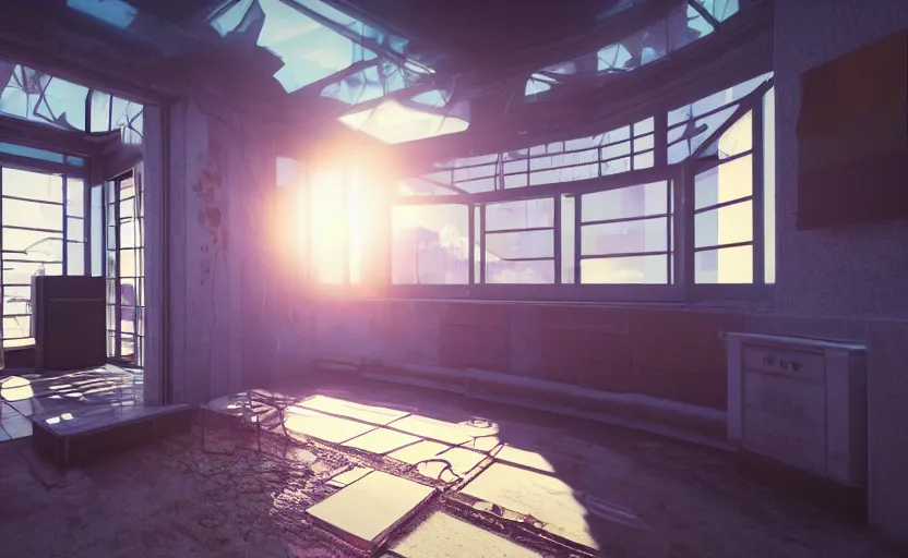 Image similar to realistic photo cyberpunk house in a dessert. daylight. sunlight. lens flare. light fixtures. 8K. detailed. photorealism. artstation. 25mm f/1.7 ASPH Lens. ultra realistic