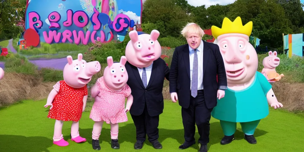 Image similar to boris johnson at peppa pig world