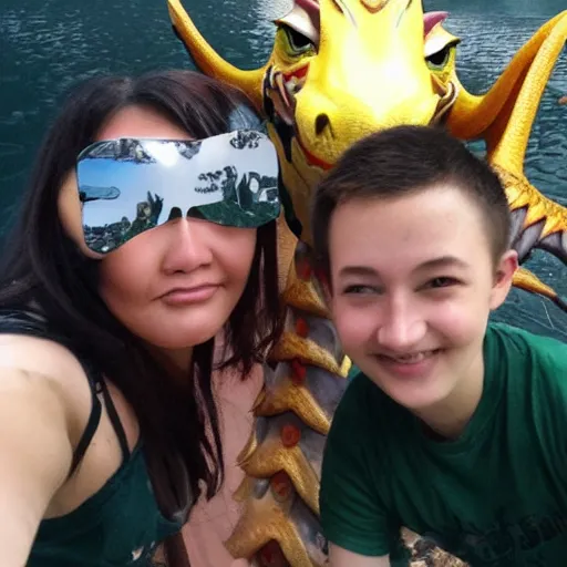 Prompt: dragon selfie