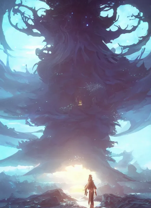 Image similar to highly detailed poster squall leonhart, stephen bliss, unreal engine, fantasy art by greg rutkowski, loish, rhads, ferdinand knab, makoto shinkai and lois van baarle, ilya kuvshinov, rossdraws, tom bagshaw, alphonse mucha, global illumination, radiant light, detailed and intricate environment