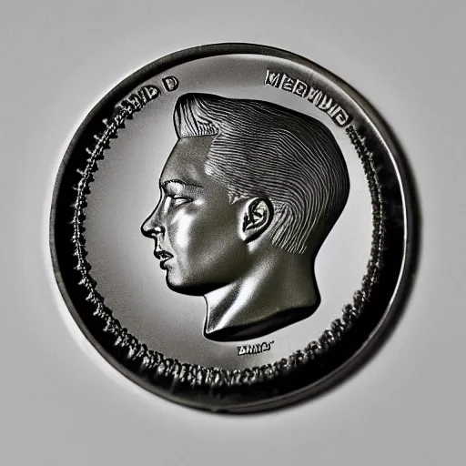 Image similar to photo of a minted coin with kim kardashian's face etched on it.