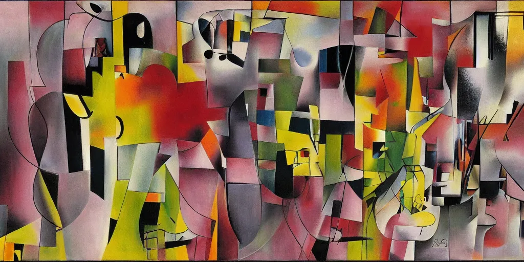 Image similar to abstract styled by roberto matta