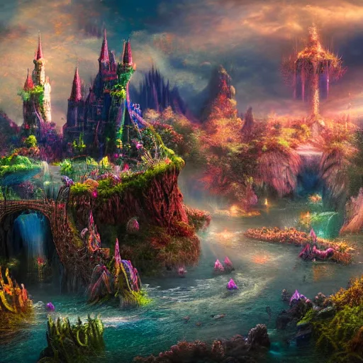 Image similar to fantasy land, land of dreams, david noren, daniel conway, 4 k