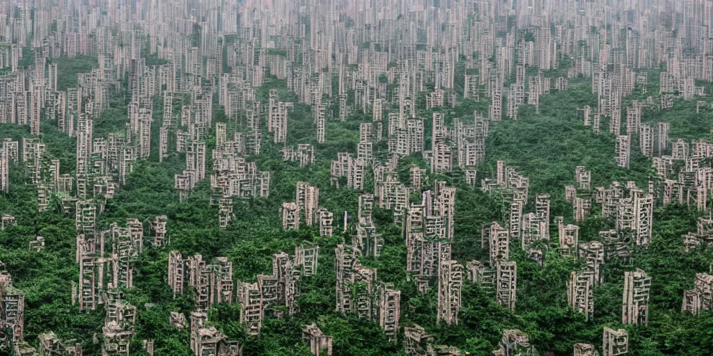 Image similar to chinese overgrown city