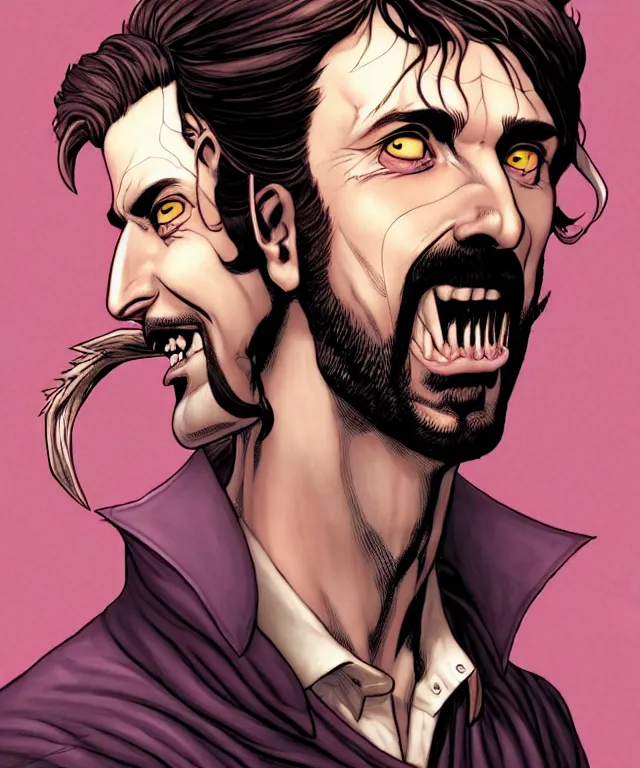 Prompt: a ( fantasy comic ) ( cover art ) portrait of a dubious bard who looks like ( tom green ), digital illustration by jenny frison and sana takeda and kentaro miura, fine inking lines, dnd, highly detailed!, hd, 4 k, trending on artstation