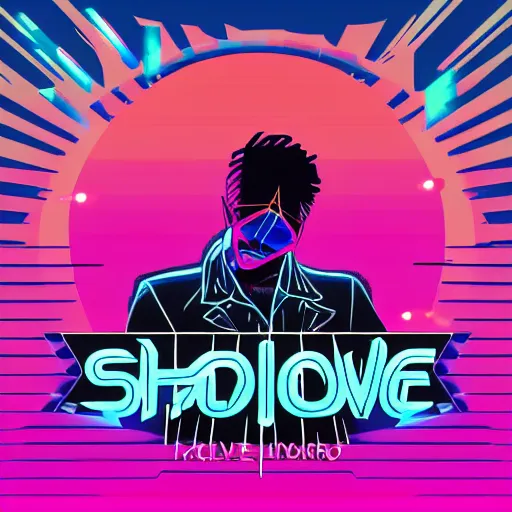 Image similar to synthwave album cover, made in powerpoint with clipart, trending on artstation, highly detailed