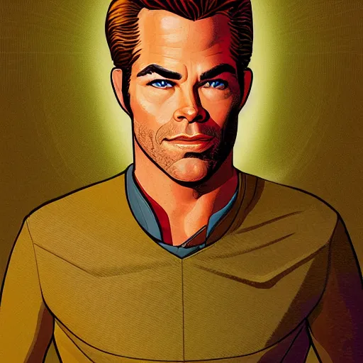 Image similar to chris pine retro minimalist portrait by jean giraud, moebius starwatcher comic, 8 k