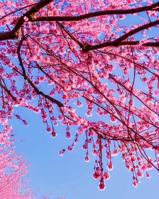 Image similar to highly stylized low brow gooey cherry blossoms charlie immer soft daylight 8k high angle shallow depth of field