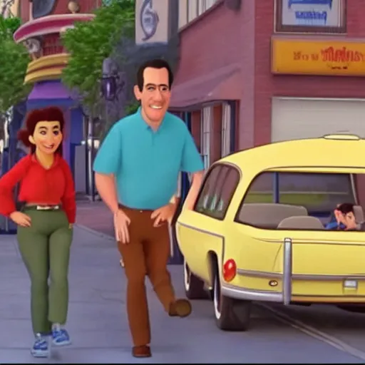 Image similar to Screenshot from Disney Pixar's Seinfeld (2022)