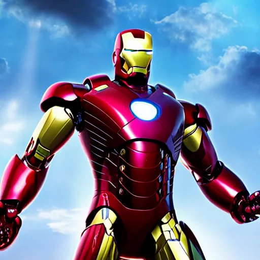 Image similar to iron man Jesus, UHD, hyperrealistic render, 4k, highly detailed